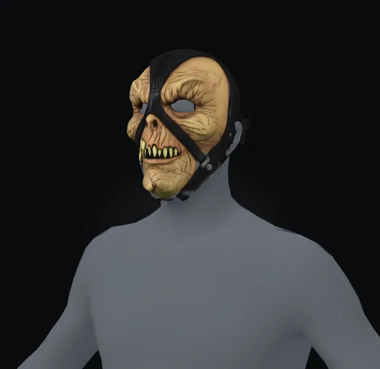 3D monster mask on the head of the mannequin