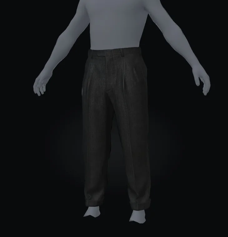 3D pleated suit trousers